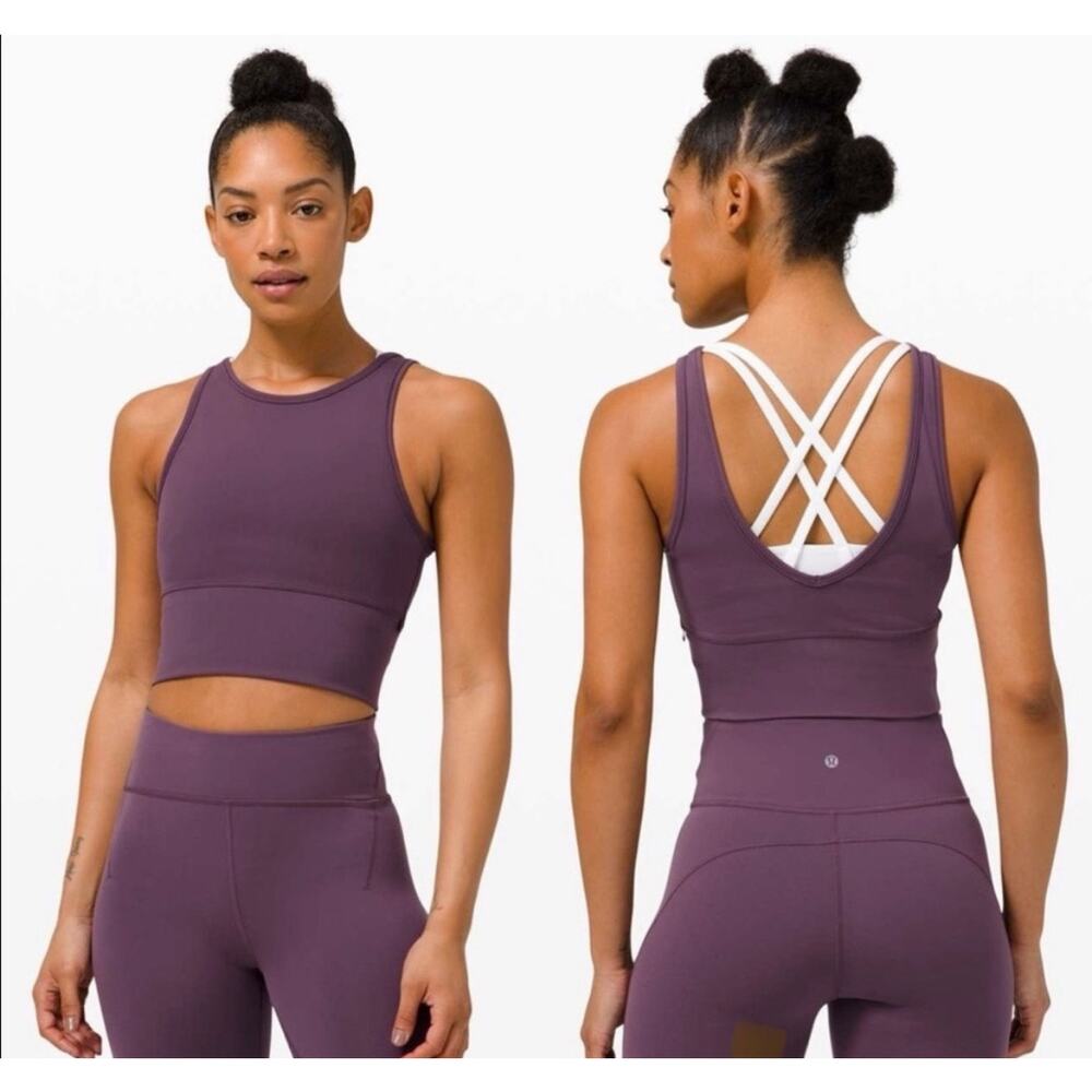 lululemon athletica Purple Open Back Cropped Tank Size 4